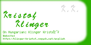 kristof klinger business card
